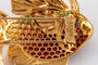 Broche Broche poisson arc-en-ciel en or jaune 18 carats, saphirs et diamants 58 Facettes