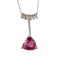 Collier Collier en or gris avec tourmaline rose et diamants 58 Facettes