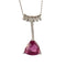 Collier Collier en or gris avec tourmaline rose et diamants 58 Facettes