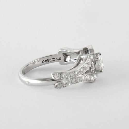 Bague 54 Bague en or gris 18K et diamants 58 Facettes