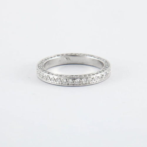Bague 52.5 Bague tour complet en or gris 18k avec 123 diamants 58 Facettes 2.193