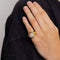 Bague 48 Bague chevalière cœur en or jaune 18K avec morganite et diamants 58 Facettes 2.569