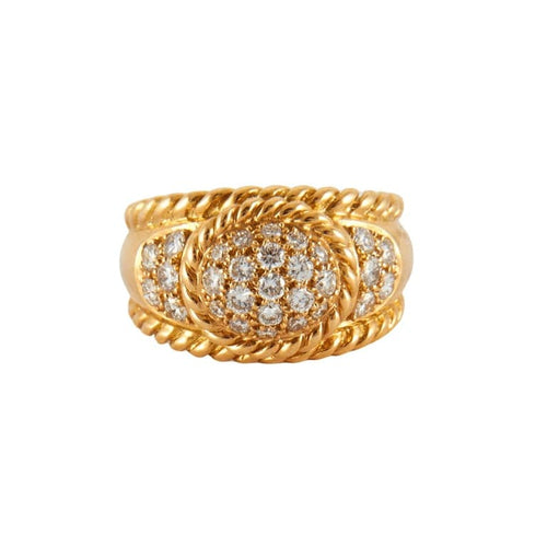 Bague 52.5 Bague corde en or jaune 18k et diamants 58 Facettes 2.206