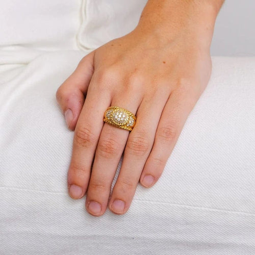 Bague 52.5 Bague corde en or jaune 18k et diamants 58 Facettes 2.206