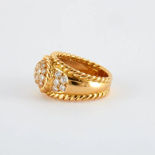 Bague 52.5 Bague corde en or jaune 18k et diamants 58 Facettes 2.206