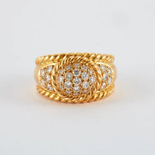 Bague 52.5 Bague corde en or jaune 18k et diamants 58 Facettes 2.206