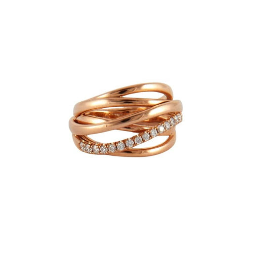 Bague 54 Fillat - Bague en or rose 18k avec diamants 58 Facettes 2.1525