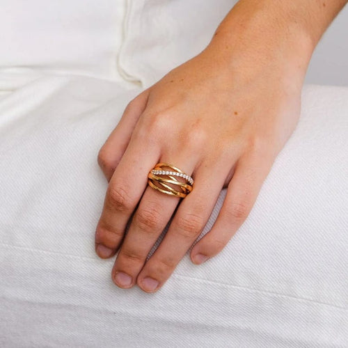 Bague 54 Fillat - Bague en or rose 18k avec diamants 58 Facettes 2.1525