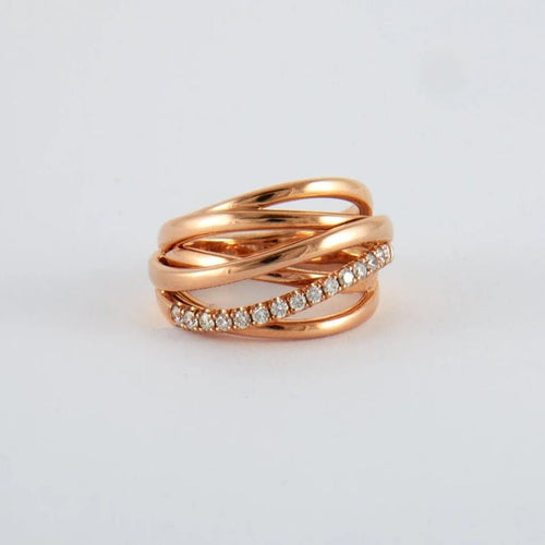 Bague 54 Fillat - Bague en or rose 18k avec diamants 58 Facettes 2.1525