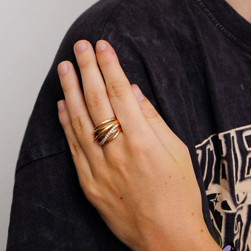 Bague 54 Fillat - Bague en or rose 18k avec diamants 58 Facettes 2.1525