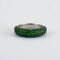 Bague 55 Bague jonc en or gris 18K pavée de tsavorites 58 Facettes 2.132