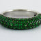 Bague 55 Bague jonc en or gris 18K pavée de tsavorites 58 Facettes 2.132
