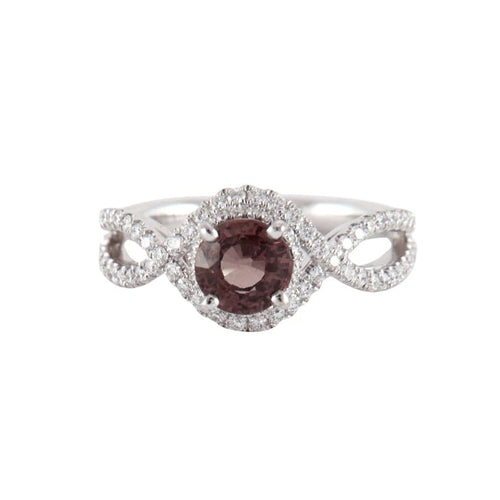 Bague 52 Tentation - Bague en or gris 18K avec saphir rose et diamants 58 Facettes 2.1122