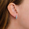 Boucles d'oreilles Ligne Vendôme - Boucles d’oreilles créoles en or gris 18k, émeraudes et diamants 58 Facettes 2.114