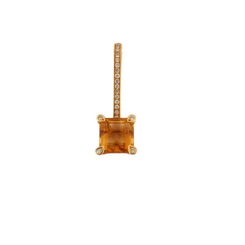 Pendentif Pendentif en or jaune 18k avec citrine et diamants 58 Facettes 2.159