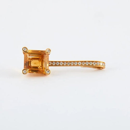 Pendentif Pendentif en or jaune 18k avec citrine et diamants 58 Facettes 2.159