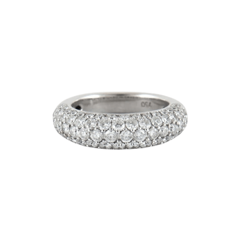 Bague 53 Bague jonc en or gris 18K pavée de diamants 58 Facettes 2.154