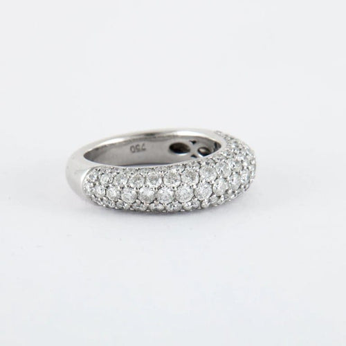 Bague 53 Bague jonc en or gris 18K pavée de diamants 58 Facettes 2.154
