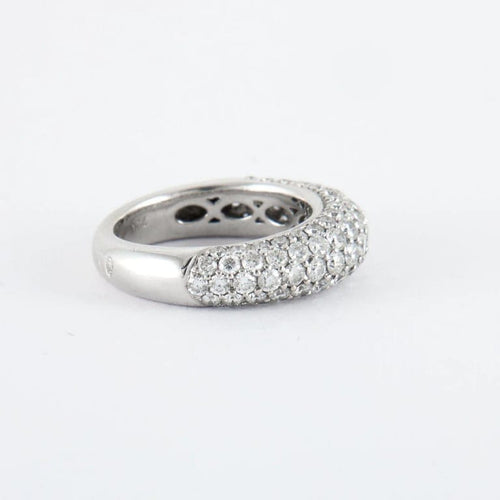 Bague 53 Bague jonc en or gris 18K pavée de diamants 58 Facettes 2.154