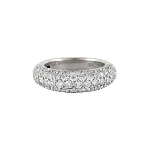 Bague 53 Bague jonc en or gris 18K pavée de diamants 58 Facettes 2.154