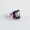 Bague 53 Bague en or blanc 18k avec améthyste et diamants 58 Facettes 2.192