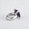 Bague 53 Bague en or blanc 18k avec améthyste et diamants 58 Facettes 2.192