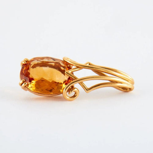 Pendentif Pendentif en or jaune 18k avec citrine 12 ct 58 Facettes 2.631