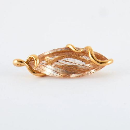 Pendentif Pendentif en or jaune 18k avec quartz rutile d’Arkansas 58 Facettes 2.152