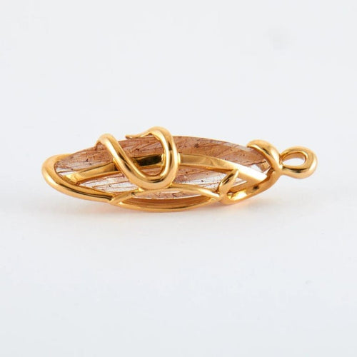 Pendentif Pendentif en or jaune 18k avec quartz rutile d’Arkansas 58 Facettes 2.152