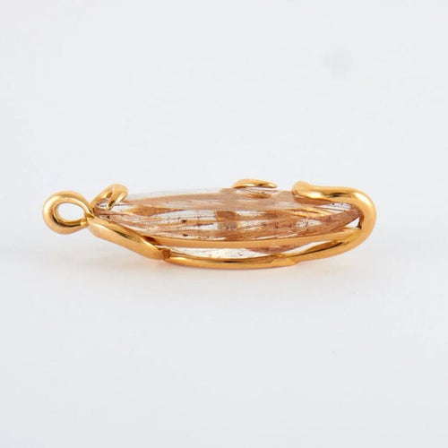 Pendentif Pendentif en or jaune 18k avec quartz rutile d’Arkansas 58 Facettes 2.152