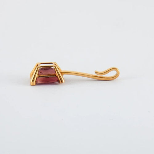 Pendentif Pendentif tourmaline rose en or jaune 18k et diamant 58 Facettes 2.157