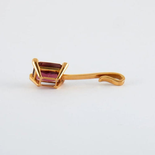Pendentif Pendentif tourmaline rose en or jaune 18k et diamant 58 Facettes 2.157