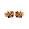 Boucles d'oreilles Boucles d’oreilles fleurs à clip en or jaune 18k, rubis birmans et diamants 58 Facettes 2.165