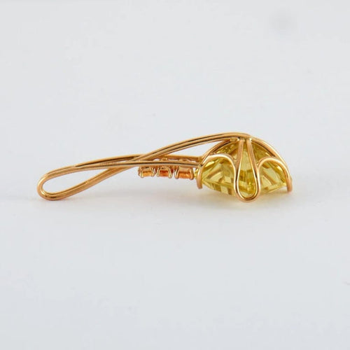 Pendentif Pendentif étoile éternelle en or jaune 18K, quartz lemon et grenats 58 Facettes 2.622