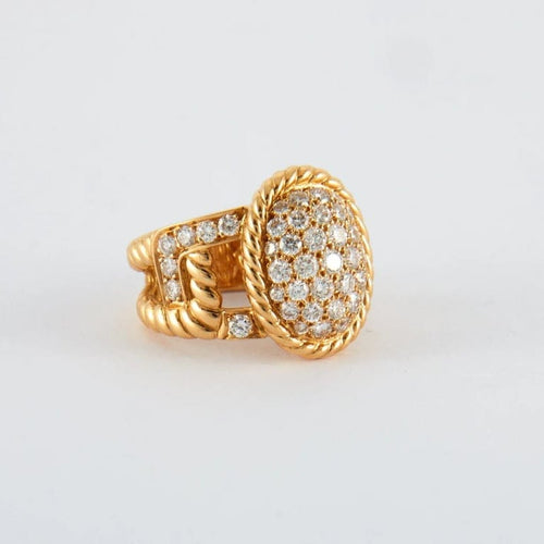 Bague 52 Bague corde en or jaune 18K et diamants 58 Facettes 2.208