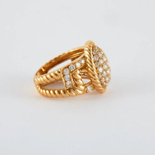 Bague 52 Bague corde en or jaune 18K et diamants 58 Facettes 2.208