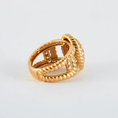 Bague 52 Bague corde en or jaune 18K et diamants 58 Facettes 2.208