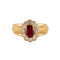 Bague 52.5 Bague marguerite en or jaune 18k avec rubis birman et diamants 58 Facettes 2.197