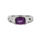 Bague 54 Bague entrelacée en or blanc 18k avec améthyste et diamants 58 Facettes 002.138