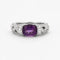 Bague 54 Bague entrelacée en or blanc 18k avec améthyste et diamants 58 Facettes 002.138