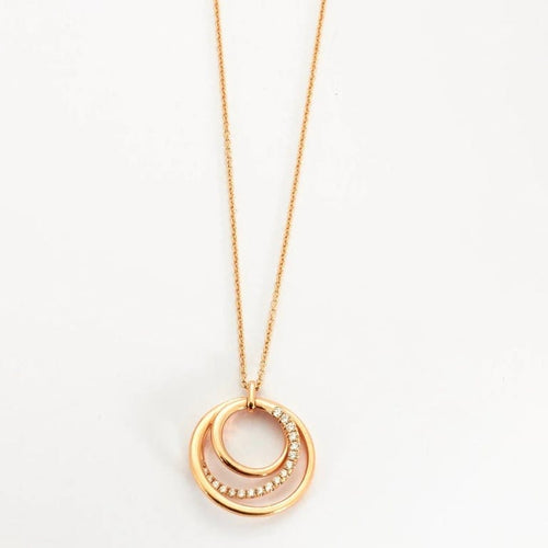 Collier Collier cercle en or rose 18k et diamants 58 Facettes 002.1526