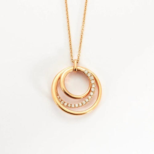 Collier Collier cercle en or rose 18k et diamants 58 Facettes 002.1526