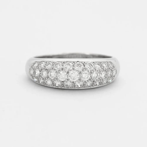 Bague 52 Bague en or blanc 18k pavée de diamants 0,95 ct 58 Facettes 002.203