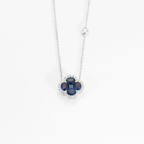 Collier Ligne Vendôme - Collier Cléopâtre en or blanc 18k, saphir et diamants 58 Facettes 002.1491