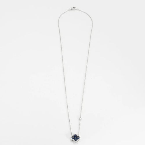 Collier Ligne Vendôme - Collier Cléopâtre en or blanc 18k, saphir et diamants 58 Facettes 002.1491