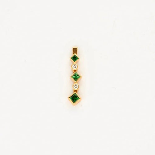 Pendentif Pendentif Arlequin en or jaune 18k, tsavorites et diamants 58 Facettes 002.148