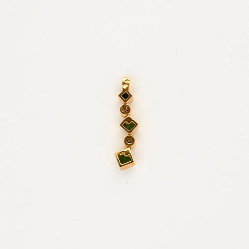 Pendentif Pendentif Arlequin en or jaune 18k, tsavorites et diamants 58 Facettes 002.148