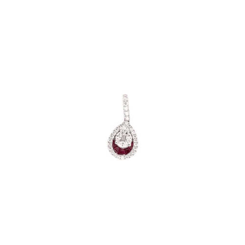 Pendentif Ligne Vendôme Joy - Pendentif en or blanc 18k rubis et diamants 58 Facettes 002.1489