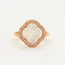 Bague 54 Bague trèfle en or rose 18k avec quartz rose et diamants 58 Facettes 002.688