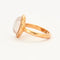 Bague 54 Bague trèfle en or rose 18k avec quartz rose et diamants 58 Facettes 002.688